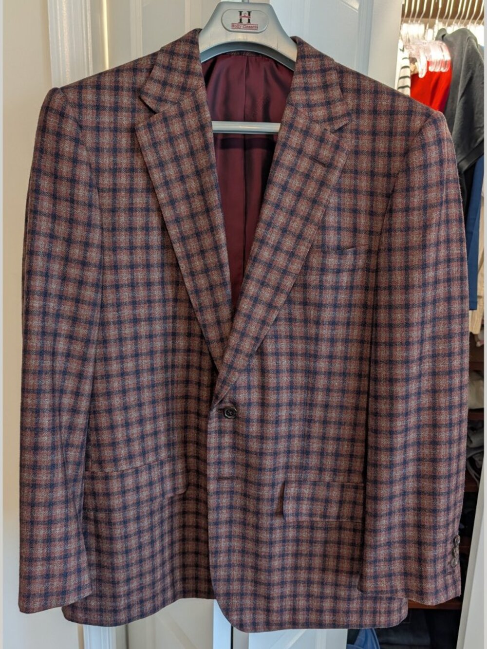 LNWOT Lutwyche Savile Row Brown Gunclub Check Handmade Sport Coat Jacket US42R